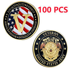 100PCS US Army Loyaty Duty Respect Veteran Military Collectible Challenge Coin picture