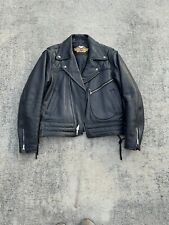 Vintage Harley Davidson Leather Jacket Sz L Mint Condition Nice Heavy Leather picture