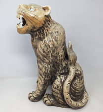 Antique Japanese Porcelain Roaring Tiger Big Cat Sculpture Statue Figure HR21 picture