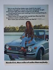 1974 Honda Civic Ann Folgelhut Los Angeles California Vintage Original Print Ad picture