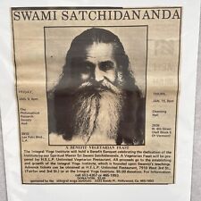 1969 SWAMI SATCHIDANANDA Indian Guru, Yoga Institute Benefit , Ad picture