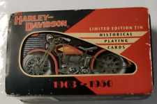 1997 Harley Davidson Two Deck Playing Cards Limited Edition Collectible Tin picture