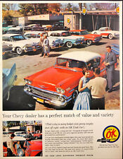 1961 Chevrolet Used Cars Print Ad Young & Old Couple Used Car Lot picture