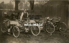 1912 VINTAGE POPE FLYING MERKEL MOTORCYCLE DEALER 8X12 PHOTO RACING SIGN PENNANT picture