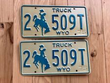 Pair of 1975 Wyoming Truck License Plates picture