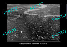 OLD LARGE HISTORIC PHOTO WILMINGTON DELAWARE, AERIAL VIEW OF CITY c1936 picture