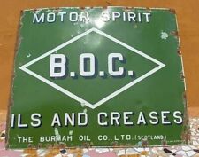 Original 1920's Old Vintage V Rare B.O.C. Motor Oil Porcelain Enamel Sign Board picture