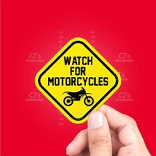 WATCH FOR MOTORCYCLES Dirt Bike Decal - Bumper Sticker Car Window Laptop Bikes picture