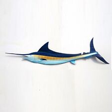 Marlin fish painting original Florida Palm Tree frond painted wooden beach art picture