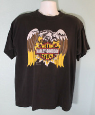 Vintage 1982 Harley-Davidson Motor Cycles Adult Large Tee Shirt Black Eagle picture