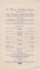 St Thomas Symphony Concert Alma College Feb 21, 1936 Nadine Harris Ysaye picture