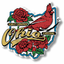 Ohio State Bird and Flower Map Magnet by Classic Magnets picture