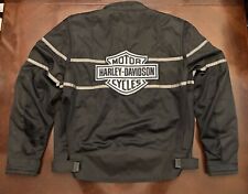 Harley Davidson Men’s Black Mesh Bar & Shield Motorcycle Jacket  XL Reflective picture