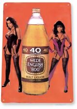 OLD ENGLISH MALT LIQUOR TIN SIGN 40 OUNCE 800 STOUT PEOPLES BREWING DULUTH CO picture