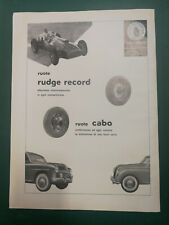 1953 Borrani wheels ORIGINAL italian vintage ad page Ferrari Fiat Alfa Romeo Iso picture