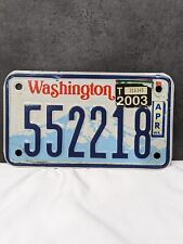 Vintage Washington Motorcycle License Plate 552218 picture