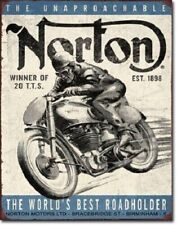 Norton Unapproachable Motorcycle 12.5 x 16 inch Metal Sign - #1706 picture
