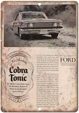 Ford Cobra Tonic Shelby 1964 Fairlane Ad Reproduction Metal Sign A39 picture