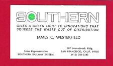 Vintage Southern Railway System Business Card, San Francisco picture