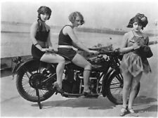 Excelsior Henderson Motorcycle Mack Sennett Girls Vintage Picture Photo 8.5x11 picture