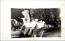RPPC - Two Couples in Antique Car on Road - Photo Postcard - Ladies in Big Hats picture