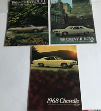 1968 CHEVROLET: CHEVELLE NOVA IMPALA - THREE CAR AUTO BROCHURES (3 ITEMS) picture