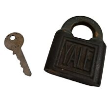 Antique Yale & Yowne Push Key Padlock w/Original Keyb Working picture