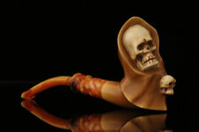 srv - Grim Reaper Block Meerschaum Pipe with fitted case M2246 picture