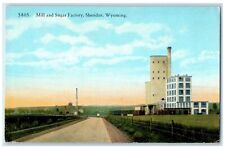 c1940's Mill And Sugar Factory Buildings Exterior Sheridan Wyoming WY Postcard picture