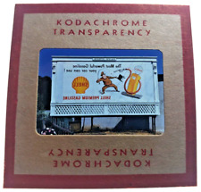 Kodachrome Red Border Slide | *1949* SHELL GASOLINE Billboard Sign Advertisement picture