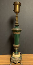 Vintage Rembrandt Footed Table Lamp Ornate Marble Base Green Works 21 1/4