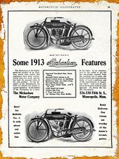 1913 Michaelson Motor Co. Motorcycles New Metal Sign: Minneapolis, Minnesota picture