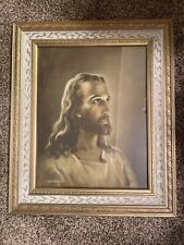 Vintage Warner Sallman 16x18 MCM Gold Framed 1941 Kriebel Bates Jesus Christ picture