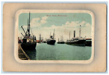 1911 Steamboat in Landing River Yarra Melbourne Australia Antique Postcard picture