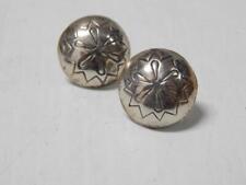 VINTAGE NAVAJO INDIAN STERLING stamped studback DOMED CONCHO EARRINGS picture