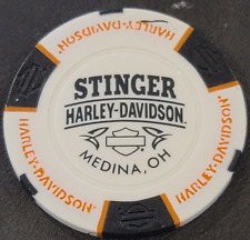 STINGER HD ~ OHIO (White/Black/Orange) Harley Davidson Poker Chip picture