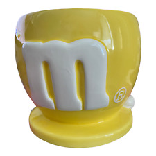 M & M Yellow FTD Planter Vase Jar Dish Sculpted Candy Mars Ceramic An Original picture