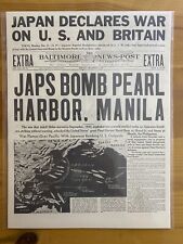 VINTAGE NEWSPAPER HEADLINE ~WORLD WAR 2 JAPAN PLANES BOMB PEARL HARBOR WWII 1941 picture