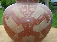 LARGE VINTAGE NICARAGUAN ? POTTERY UNKNOWN SCRATCH POTTERY THUNDER BIRD picture