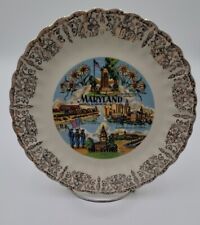 Vintage Maryland State Souvenir Plate America Miniature Famous Landmarks 9 1/4