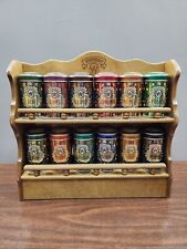 Vintage 1987 Watkins Spice Rack and 12 Spice Tins Multi Colors picture