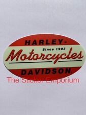 Harley Davidson Motorcycle VINTAGE style 4” sticker , Old school Helmet Decal picture