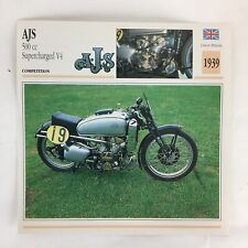 AJS 500 cc Supercharged V4 - 1939 Spec Sheet Info Card  picture