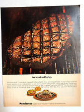 1972 Ponderosa Restaurant 13in x 10 in Steak on Grill picture