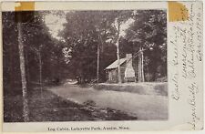 Austin Minnesota Lafayette Park Log Cabin Antique Vintage MN Postcard 1906 picture