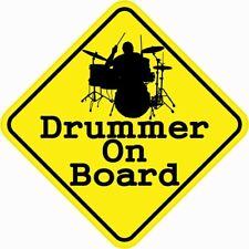 5in x 5in Drummer On Board Sticker Vinyl Music Car Truck Vehicle Bumper Decal picture