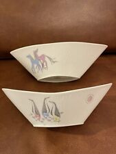 2 Rosenthal Ernst Fuchs INKA PENGUINS HORSE Porcelain Dishes Boats Stackable picture