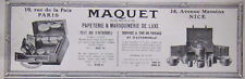 Press advertising 1913 maquet maroquinerie de luxe automobile bag tea service picture