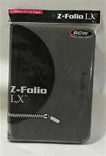 BCW GAMING Z-FOLIO 9-POCKET LX ALBUM - GRAY, HOLDS 360 CARDS, ZIPPER CLOSURE picture