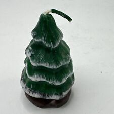 Vintage Christmas snow covered Christmas tree Candle 3.5” Tall picture